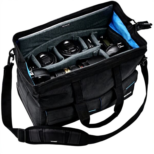 Housse appareil photo Cullmann étanche noir bleu reflex