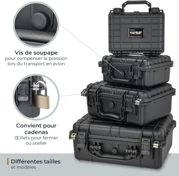 Housses appareil photo HMF mallette rigide étanche IP67-5