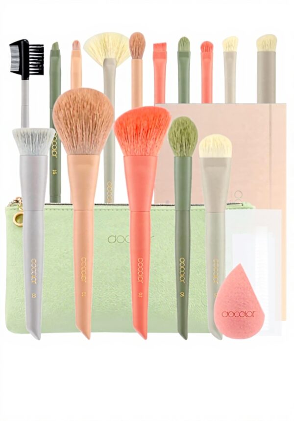 Pinceaux maquillage docolor lot 17 trousse professionnel