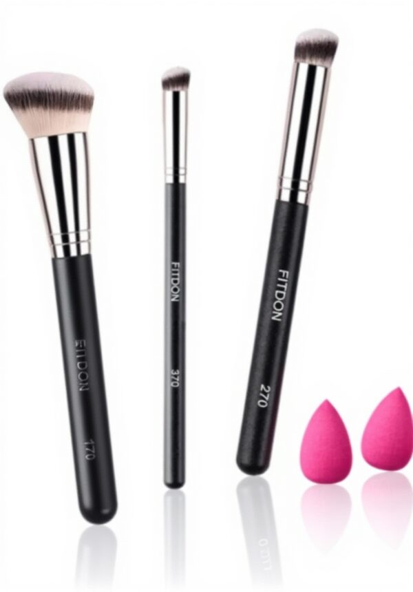 Pinceaux maquillage FITDON set 5 pièces vegan application