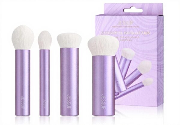 Jessup Pinceaux Maquillage Lot 4 Kabuki Fibres Synthétiques